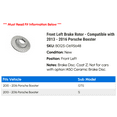 thumbnail image 2 of Front Left Brake Rotor - Compatible with 2013 - 2016 Porsche Boxster 2014 2015, 2 of 2