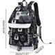 thumbnail image 3 of Backpack for teenage girls, middle school students, outdoor backpack with USB charging port, white, black., 3 of 5