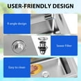 thumbnail image 4 of 2024 New Free Standing Stainless-Steel Commercial Single Bowl Kitchen Sink Set w/Faucet & Drainboard, Prep & Utility Washing Hand Basin w/Workbench & Storage Shelves, for Restaurant, Laundry, 4 of 7