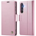 thumbnail image 1 of Pour Samsung Galaxy S25 Étui AUTSPACE A11 Blocage RFID Portefeuille en Cuir Rétro pour Téléphone Cellulaire - Rose, 1 of 5