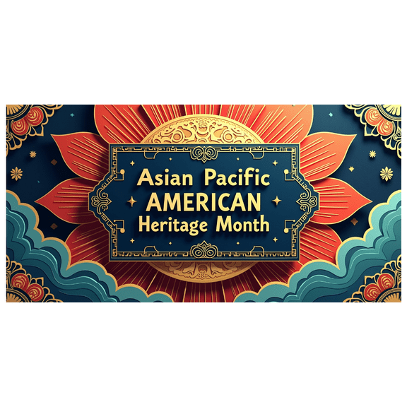 LUUFILx Asian Pacific American Heritage Month Celebration Banner Backdrop Decorations Event Signage Cultural Festival Photography Props Party Supplies