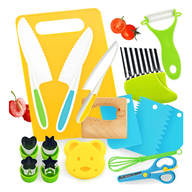 "Juguetes De Cuchillos Seguros Para Niños Montessori 17 Pcs Belug, Multicolor "