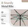 thumbnail image 6 of Costway 12 FT Patio Umbrella Outdoor Market Umbrella with Crank Handle 8 Sturdy Ribs Beige, 6 of 10