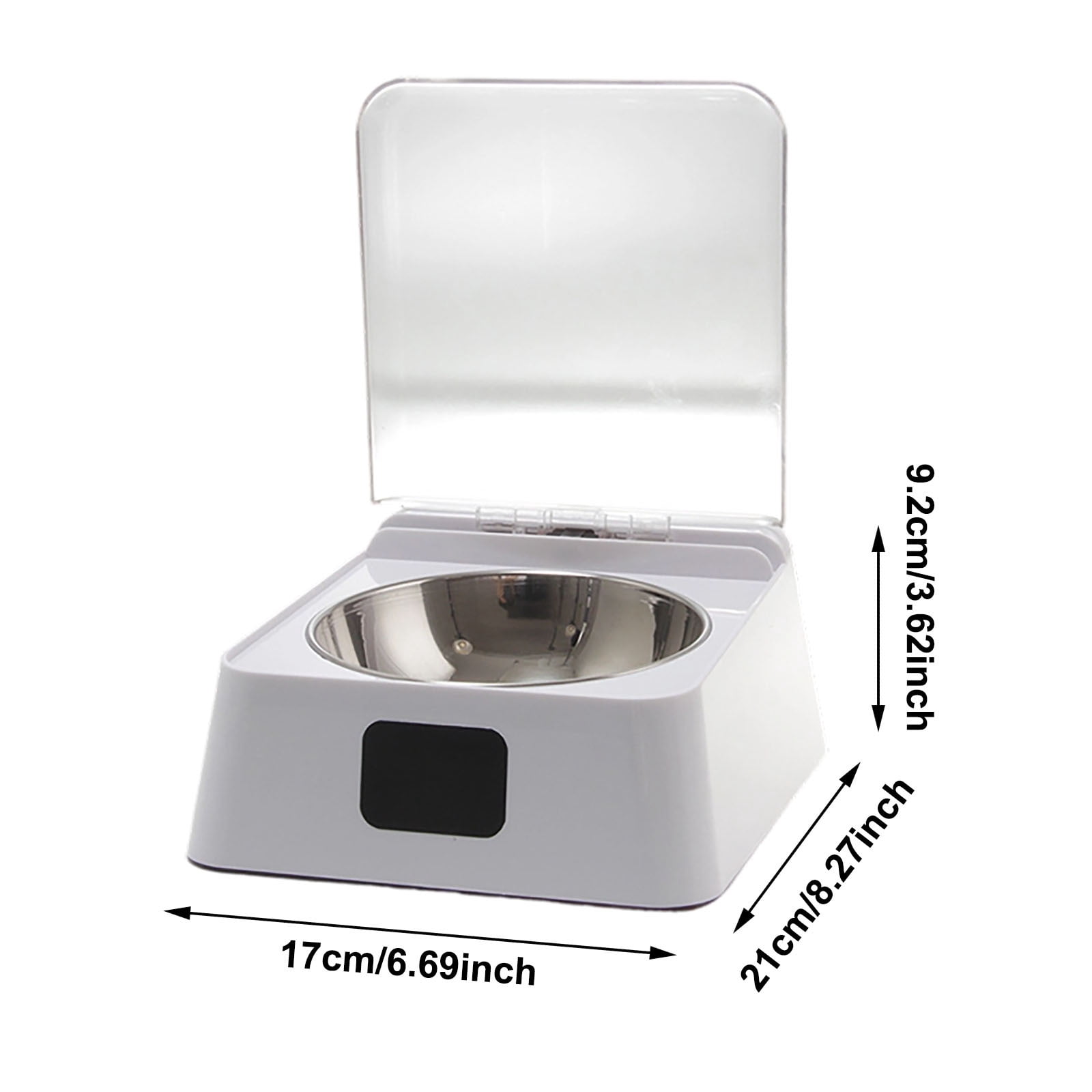 Gytml Automatic Pet Food Dispenser With Sensor Lid, Smart Cat Feeder With Detachable Bowl, Rechargeable Pet Feeding Station For Cats Dogs White-21x17x9.2cm
