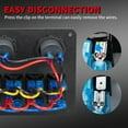 thumbnail image 5 of 6 Gang Marine Rocker Switch Panel Waterproof 12 Volt, Boat Toggle Switch Panel 12V Blue LED Lighted for Boat Car RV UTV, 5 of 6