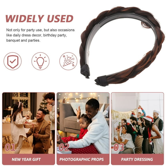 NIAIZEK Brown Elastic Synthetic Fiber Hairband for Women and Girls, Comfortable Stretch Headband, 1 Piece