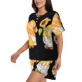 thumbnail image 2 of Kdxio Sunflower Gnomes 5 Print Pajamas Sets for Women Short-Sleeved Pjs with Lounge Shorts Two Piece Sleepwear S-4XL, 2 of 5