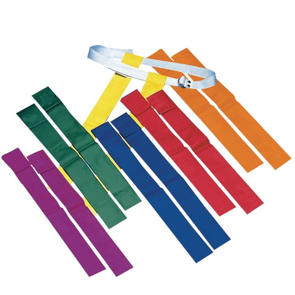 S&S Worldwide Team Flag Football Set. Enough for the Whole Team with 12 - 50 inch Long Belts and 24 Orange Flags.
