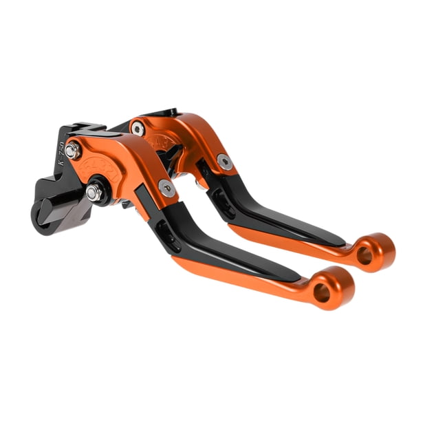 Palanca de freno y embrague corta larga para Kawasaki VERSYS 650 2015-2023, palanca de manillar de motocicleta ajustable, aleación de aluminio, cabeza naranja, mango negro