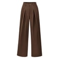 thumbnail image 1 of Pantalones de traje de mujer para primavera-otoño: pierna ancha, cintura alta, elástico en la parte trasera, para ir a la oficina, 1 of 6