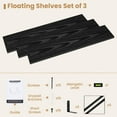 thumbnail image 7 of 24 Inches Black Floating Shelves,8 Inches Deep Wall Bookshelf Mounted Display&Storage Wood Wall Shelves for Kitchen Bathroom Laundry Living Room,Set of 3, 7 of 7