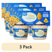 (3 pack) Great Value Original Macaroni & Cheese, 2.05 oz, 4 Pack (Shelf Stable)