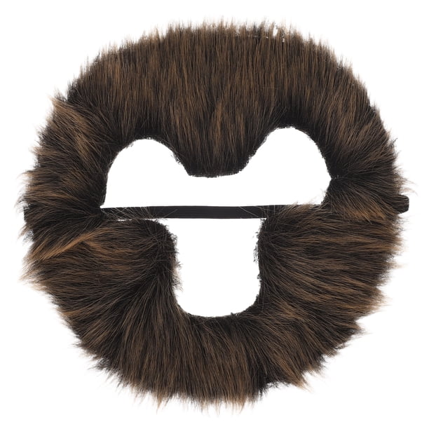 Disfraz de mono con barba realista para cosplay, fiesta de animales, escenario, vello facial, bigote marrón realista, disfraz de fiesta para adultos