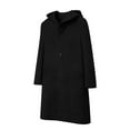 thumbnail image 6 of Neewe Women's Casual Warm Winter Daily Solid Color Loose Long Sleeved Hooded Coat Woolen Coat 3XL-5XL, 6 of 8