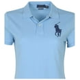 thumbnail image 2 of Polo RL Women's Skinny Polo Big Pony Shirt (Light Blue, Small), 2 of 3