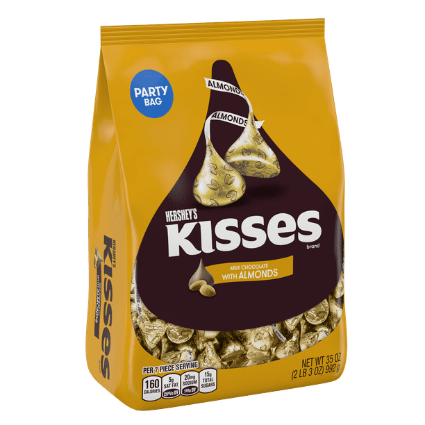 Hershey's Kisses Milk Chocolate Candy with Almonds, 35 Oz. Walmart