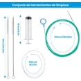 thumbnail image 3 of Kit 5 Pcs Cepillo Limpiador Tuberías Drenaje Quemacocos,Cepillo de Limpieza de Desagües de Coche de 5 M con Manguera,Jeringa,2 cepillos de limpieza de 1 M,Ideal Limpieza Profunda para Desagües, 3 of 7