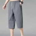 thumbnail image 3 of lmcalzta Mens Quick Dry Capri Pants Drawstring Elastic Waist Lightweight Breathable Sweatpants with Pockets, 3 of 3