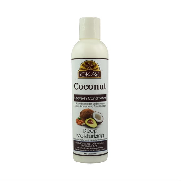 Okay Coconut Deep Moisturizing Leave In Conditioner Helps Replenish Moisture And Elasticity For Healthy Strong Hair Sulfate,Silicone,Paraben Free For All Hair Types and Textures A 8oz