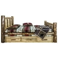 thumbnail image 4 of Montana Woodworks MWGCSBTLZWOLF Glacier Country Storage Bed with Laser Engraved Wolf Design - Twin Size, 4 of 10