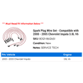 thumbnail image 2 of Spark Plug Wire Set - Compatible with 2000 - 2005 Chevy Impala 3.8L V6 2001 2002 2003 2004, 2 of 2