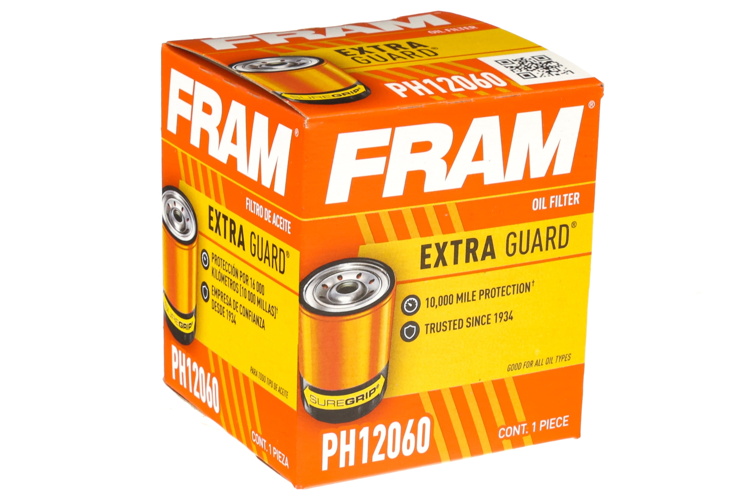 FRAM Extra Guard Oil Filter, PH12060, 10K Miles, Replacement Oil Filter Fits Select Vehicles
