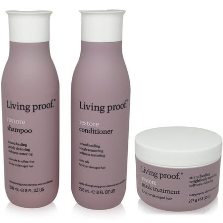 Living Proof Restore Shampoo8 Oz Conditioner 8 Oz Hair Mask Treatment 8