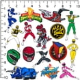thumbnail image 2 of Paquete variado de pegatinas GRAPHICS & MORE Mighty Morphin' Power Rangers de vinilo de 50 quilates, tamaño grande de lujo, para portátil, botella de agua, álbum de recortes, tableta, monopatín, 2 of 6