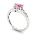 thumbnail image 2 of 1 ct Heart Cut Simulated Pink Diamond Solitaire Engagement Ring for Women in 18K White Gold, 2 of 5