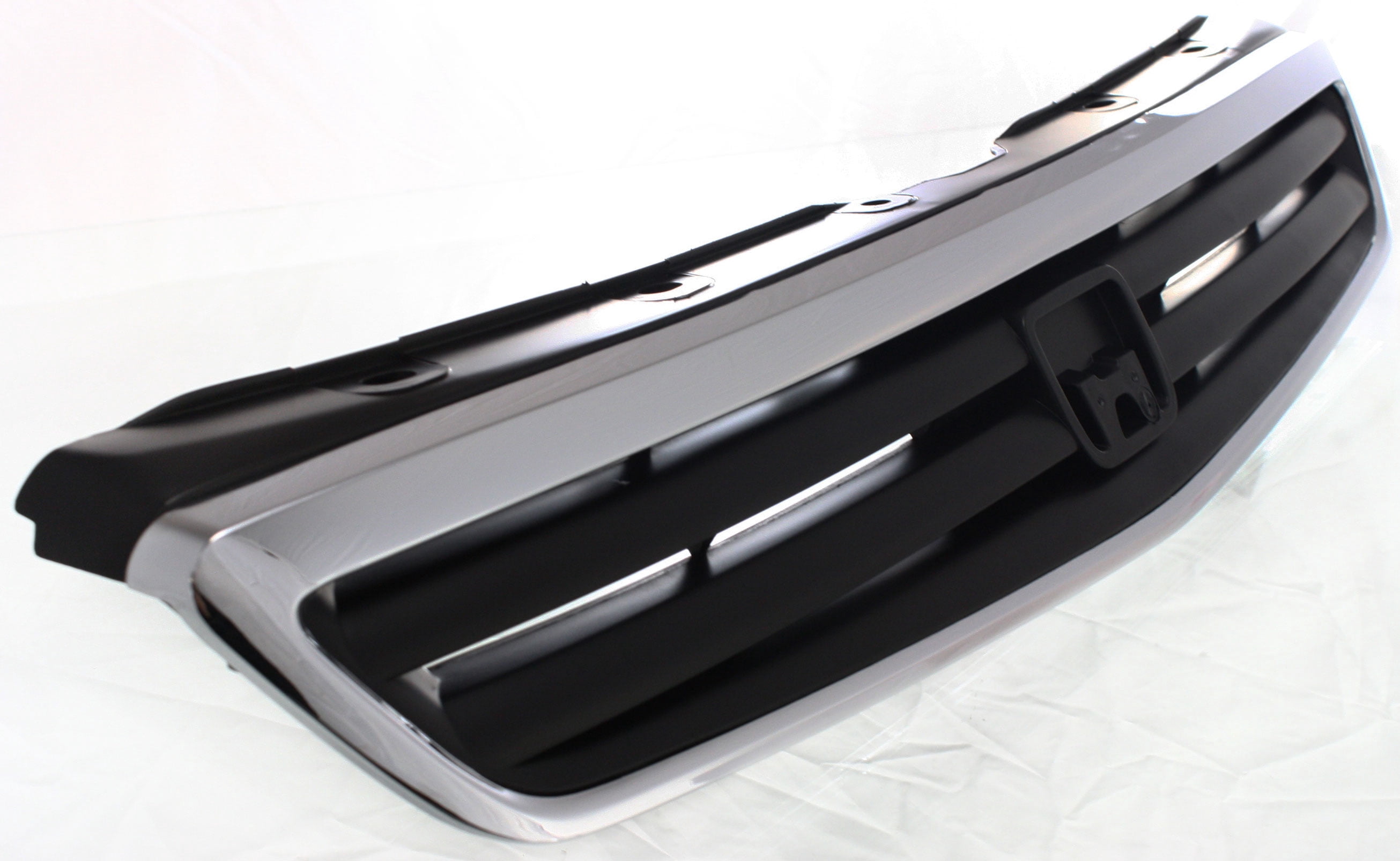 Grille Assembly Compatible With 1999-2000 Honda Civic Sedan Chrome Shell with Painted Black Insert