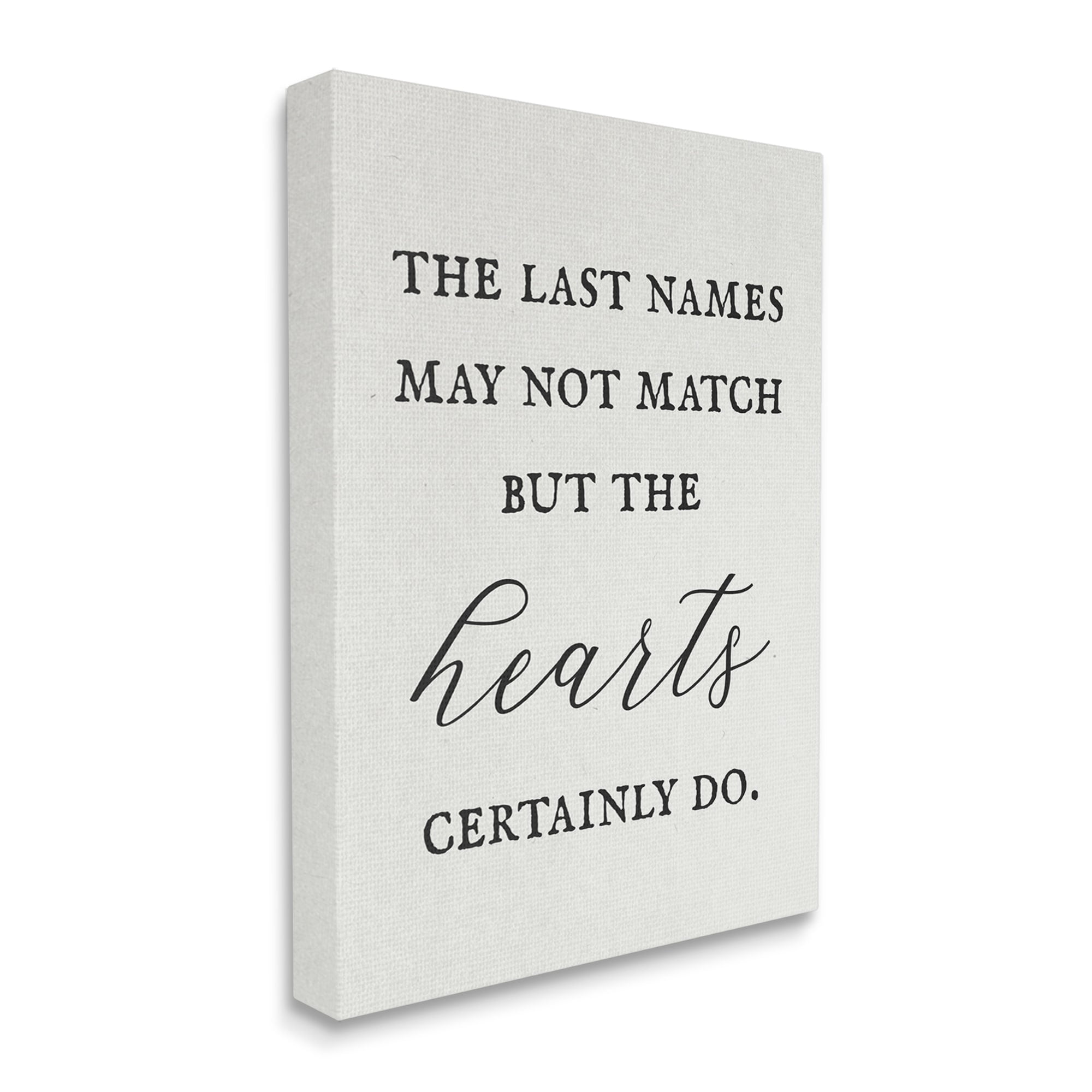 Stupell Industries Names Won't Match But Hearts Will Love Phrase,16 x 20, Design by Daphne Polselli