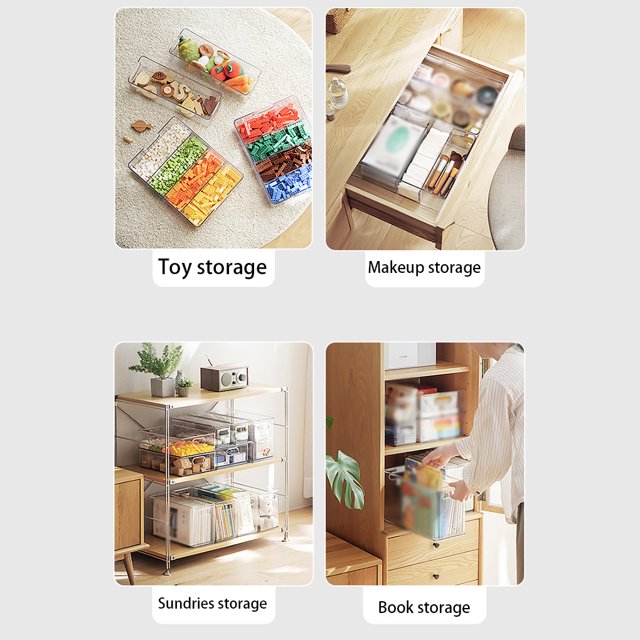 Storage Drawer Plastic Refrigerator Desktop Organizer Countertop Box Storage Plastic Living Room School Organization Case Sundries Holder