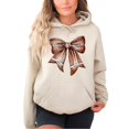 thumbnail image 2 of Football Coquette Bow Hoodie for Women & Teens Game Day Sweatshirt, Sand Hoodie, M, 2 of 8