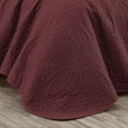 thumbnail image 6 of Chezmoi Collection Austin 3-Piece Oversized Bedspread Coverlet Set, Lightweight Reversible Bedding Cover for All Season, Burgundy, King, 6 of 9