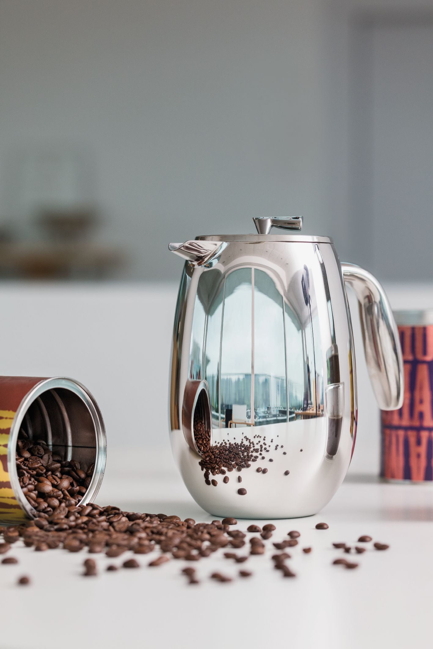 Bodum Insulated Stainless-Steel Vacuum Travel Mug, 0.45-Liter, 15-Ounce, Bl : Bodum 12oz Double Wall Insulated Travel Mug with Lid