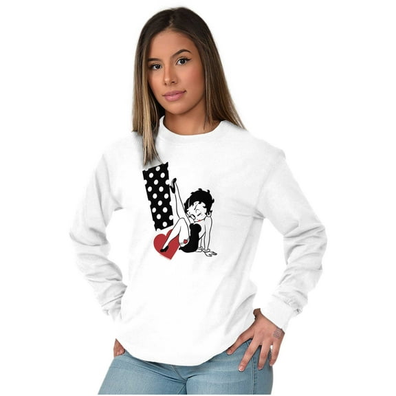 Betty Boop Cartoon Sassy Exclamation Women Plus Size Long Sleeve Tee Brisco Brands 3X