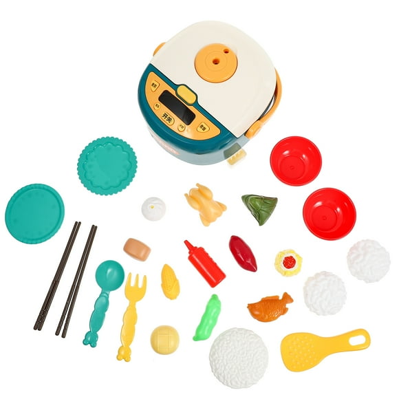 KAKOWELY 1 juego de olla arrocera de simulación para niños, juguete de cocina con música y spray