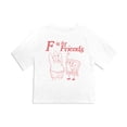 thumbnail image 2 of Spongebob F Is For Friends Women's Boxy Cropped T-Shirt Casual Graphic Tee, 2 of 6