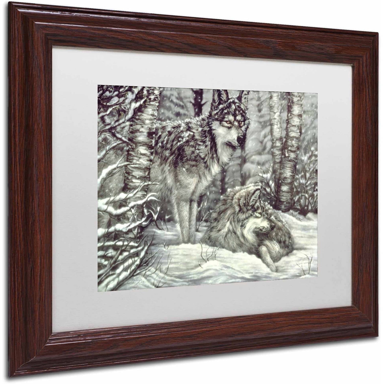 Trademark Fine Art 'Bedding Down' Canvas Art by Jenny Newland, White Matte, Wood Frame