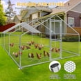 thumbnail image 6 of DWVO Extra Large Metal Chicken Coop Walkin Poultry Cage Hen Run House Rabbits Habitat Cage Spire Shaped Coops - 19.7 x 9.8 x 6.4 ft, 6 of 9