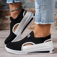 thumbnail image 3 of Orthopedic Platform Sneakers for Women Hollow out Woven Breathable Mesh Non Slip Tennis Shoes Work Arch Support Nursing Cushion Footwear Black Size 8, 3 of 5