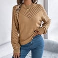 thumbnail image 2 of Wdgfv Lightweight Pullover for Women Elegant Women's Winter Pullover Sweater Soft Casual Comfort Round Neck Openwork Long Sleeve Top For, 2 of 8