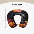 thumbnail image 5 of KLL Colorful Floral Black Dog Pattern Memory Foam Cervical Neck Pillow Versatile U-Shaped Pillows for Home/Office/Camping/Travelling/Soft Washable Cover, 5 of 8