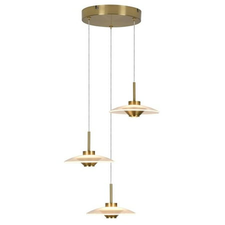 

VONN Lighting VAP2323AB Ferrara VAP2323AB 16 3-Light Integrated LED Pendant Lighting Fixture in Antique Brass