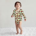 thumbnail image 4 of Xecao Red Ladybugs And Leaf Print Baby unisex-baby Cotton Long-sleeve Bodysuits-12 Months, 4 of 6