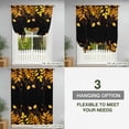 thumbnail image 3 of Tie Up Curtains for Windows Orange Leaves Valance Adjustable Balloon Curtain Pastoral Leaf Plant Black Tie Up Shades for Kitchen Living Room Bedroom Privacy Curtain Drape 34x45 Inch, 3 of 9