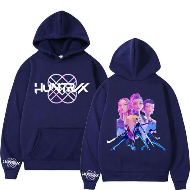 Moonsky Sudadera con capucha de moda para mujer de la cantante pop Dem/0n HUNTR/X con jersey corto, suave y cómoda, top de manga larga para uso informal en primavera, otoño e invierno. 2XL