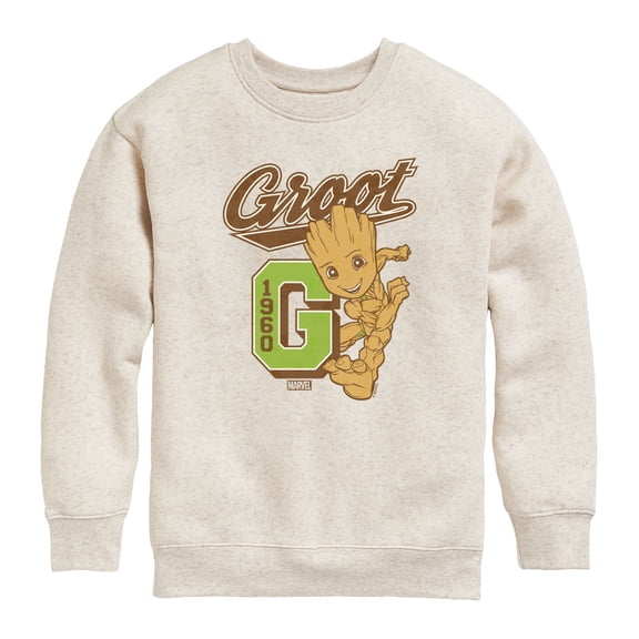 Guardians Of The Galaxy - Groot Collegiate - Youth Boys Crew Fleece Sweatshirt