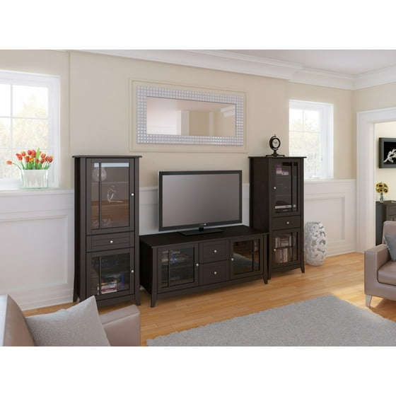 Elegance 58 in. TV Console with Curio Cabinet