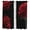 Red, variant on Teal Blue Rose Tier Curtains, Vintage Abstract Garden Flower Floral Black Light Filtering Kitchen Curtains, 2Pcs Rod Pocket Half Window Treatments Panels for Sink Cafe Cabinet Camper 27.5x24 Inches